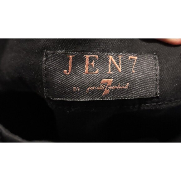 Jen7 by 7 for All Mankind Womens 10 Black Denim Shiny Pants Ankle Skinny Jeans - Picture 3 of 5